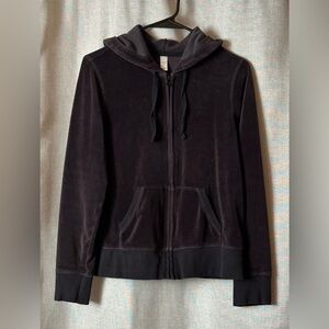 Old Navy•velour full-zip hooded jacket•women’s medium •cotton blend•muted black